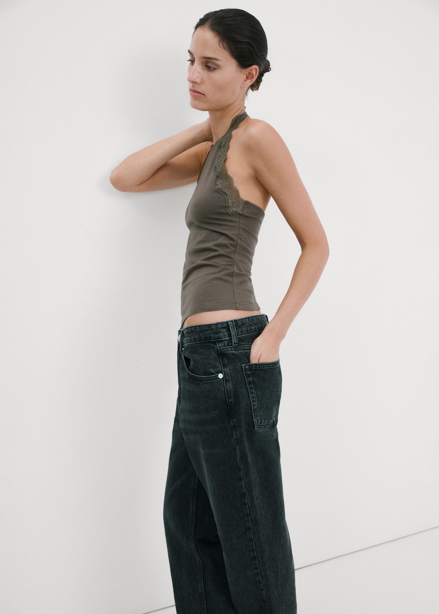 Lace halter neck top