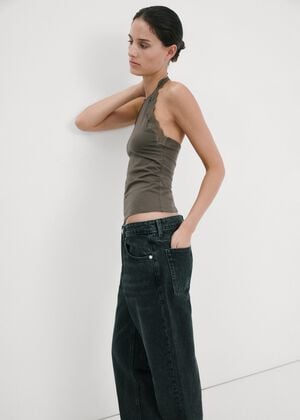 Lace halter neck top