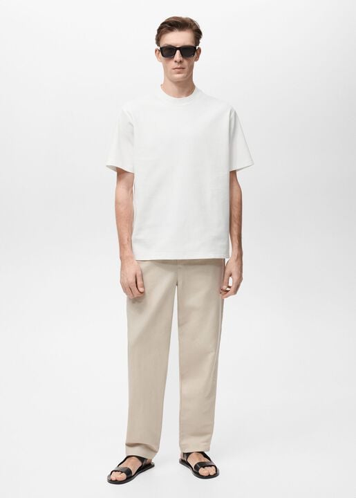 Regular-fit textured t-shirt