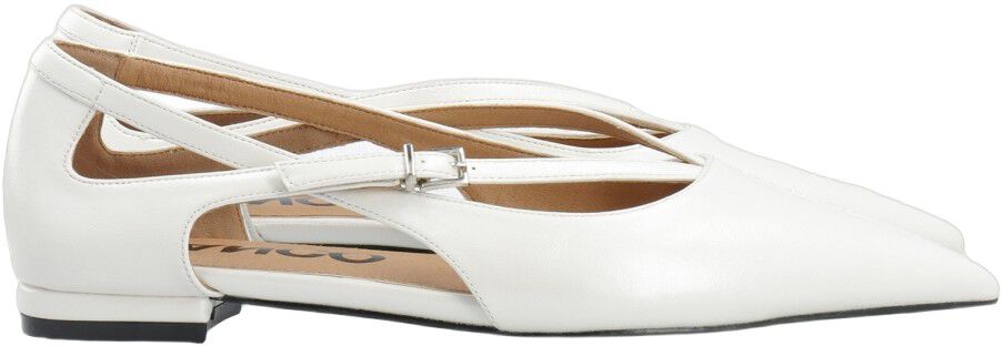BIABARI Cut Out Pointy Flat Faux Leather