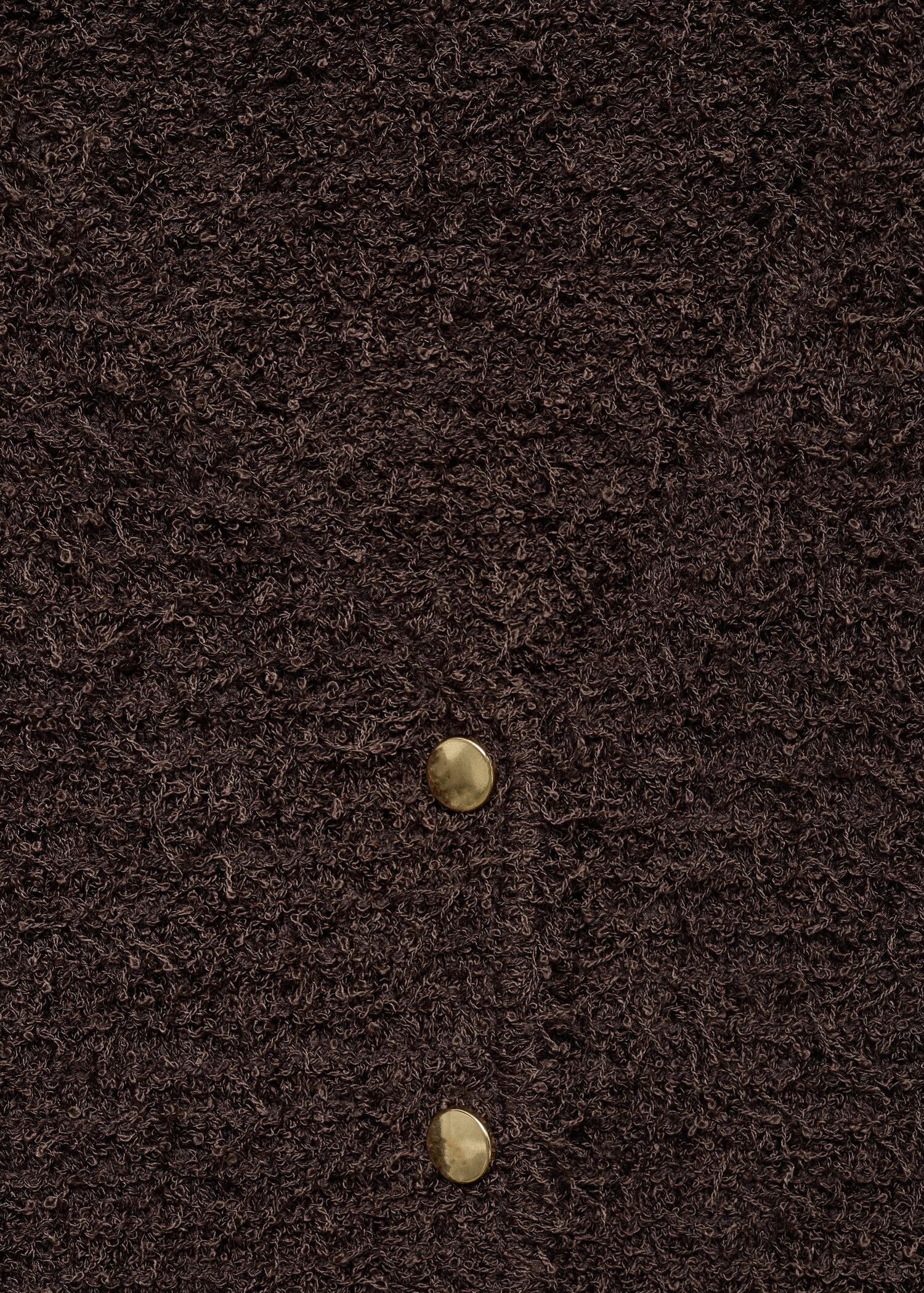 Short-sleeved boucl&eacute; cardigan