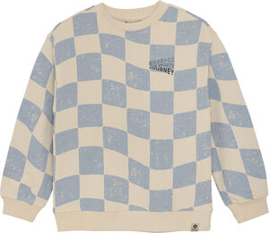 Oversized Sweater Check Print