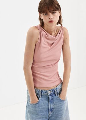 Asymmetric ruched top