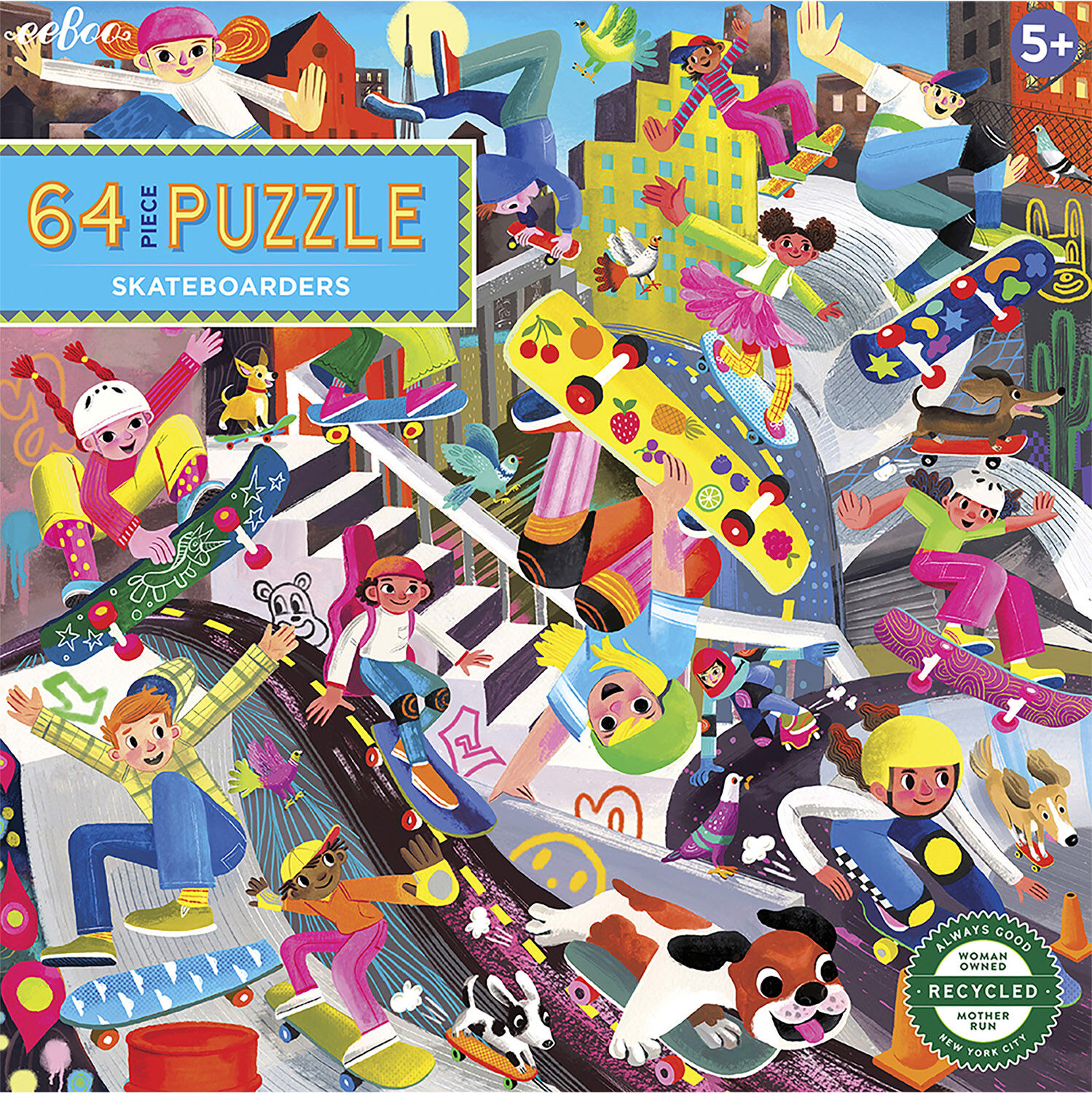 eeBoo - Puslespil 64 brk - Skateboarders