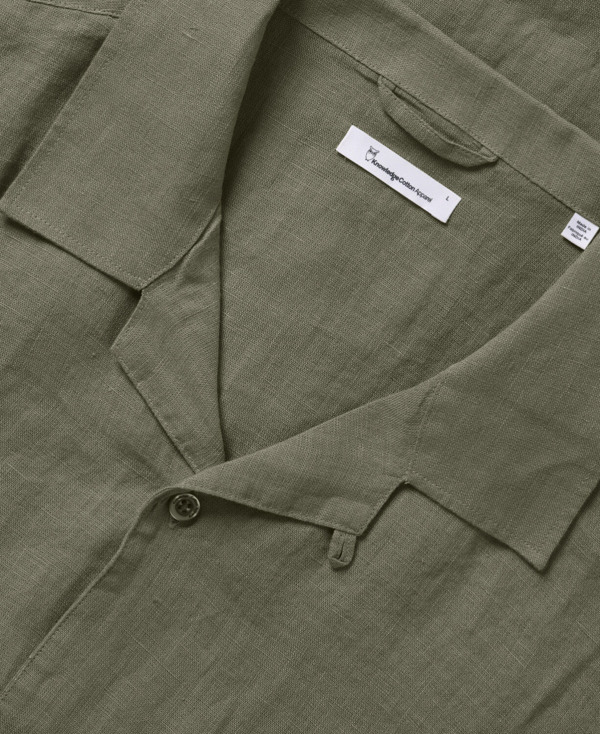 Box fit short sleeved linen shirt GOTS/Vegan