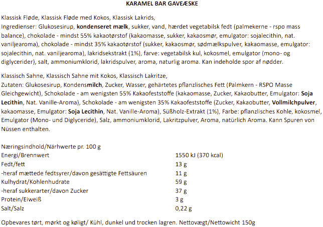 Karamel bar- Gave&aelig;ske 3 stk