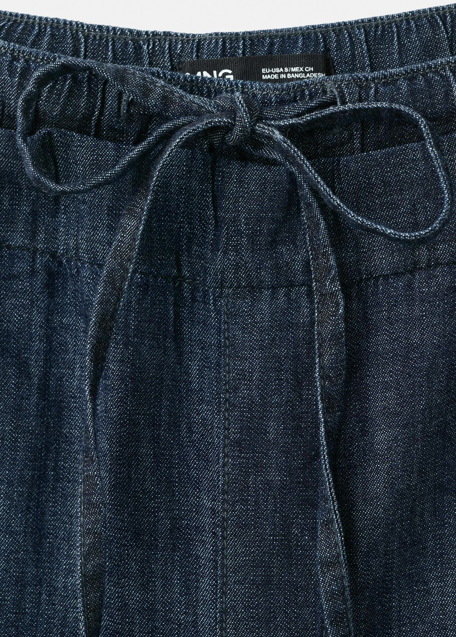 Wide leg denim trousers
