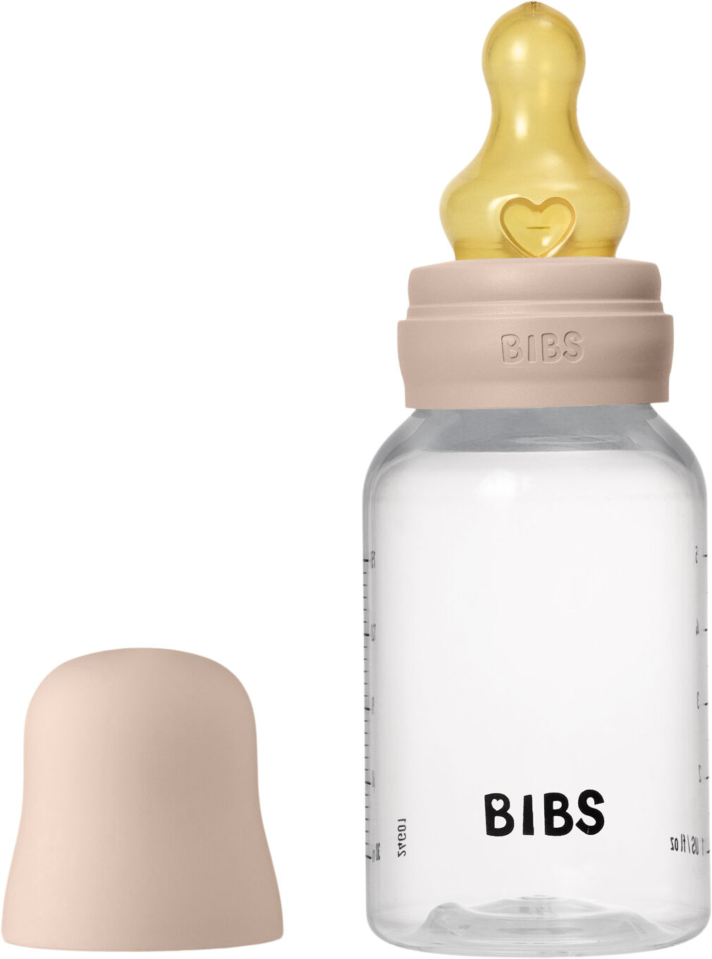 BIBS Baby Bottle Round Latex 1 pack 150 ml Slow Flow Blush