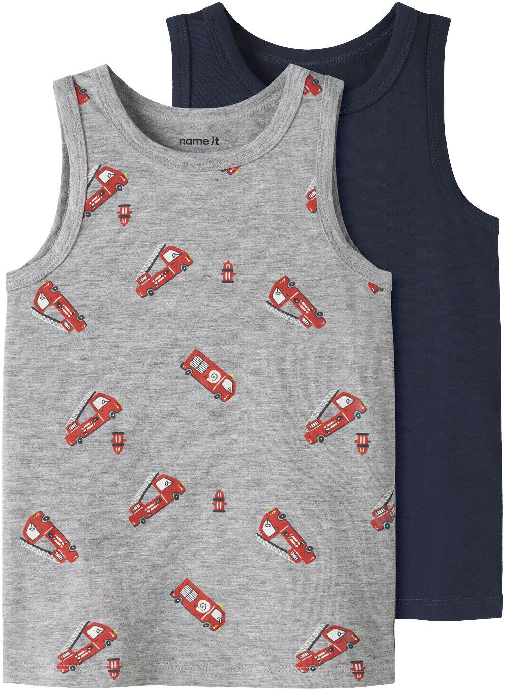Nmmtank Top 2P Grey Firetruck Noos