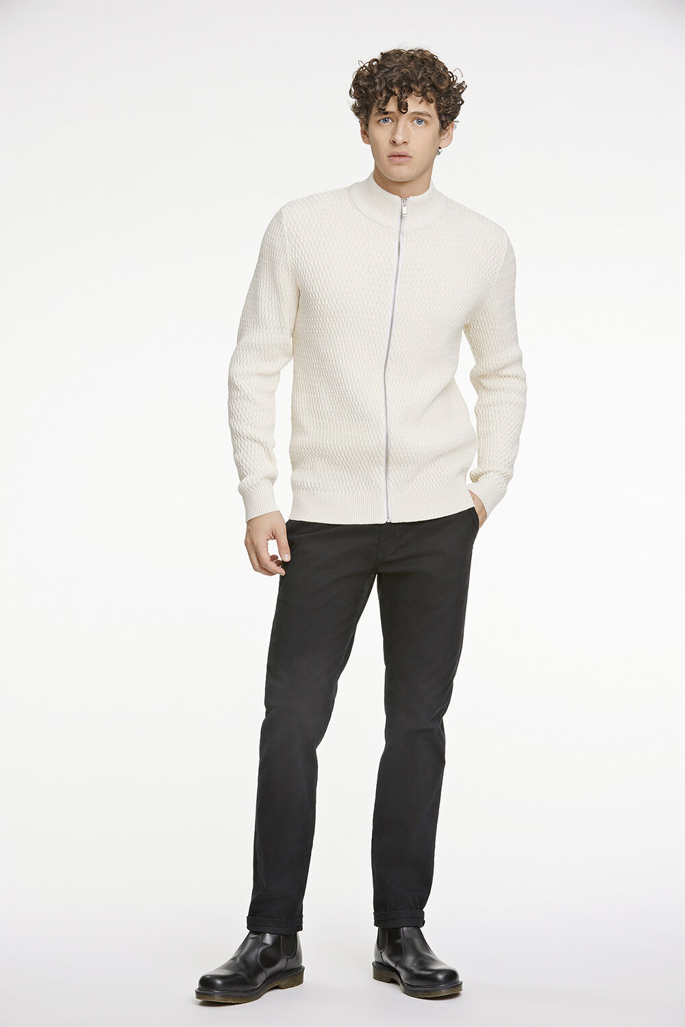 Zip through structure cardigan