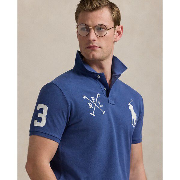 Custom Slim Fit Big Pony Mesh Polo Shirt