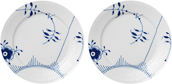 Blå Mega Riflet 2-pak Tallerkner 27cm no 2