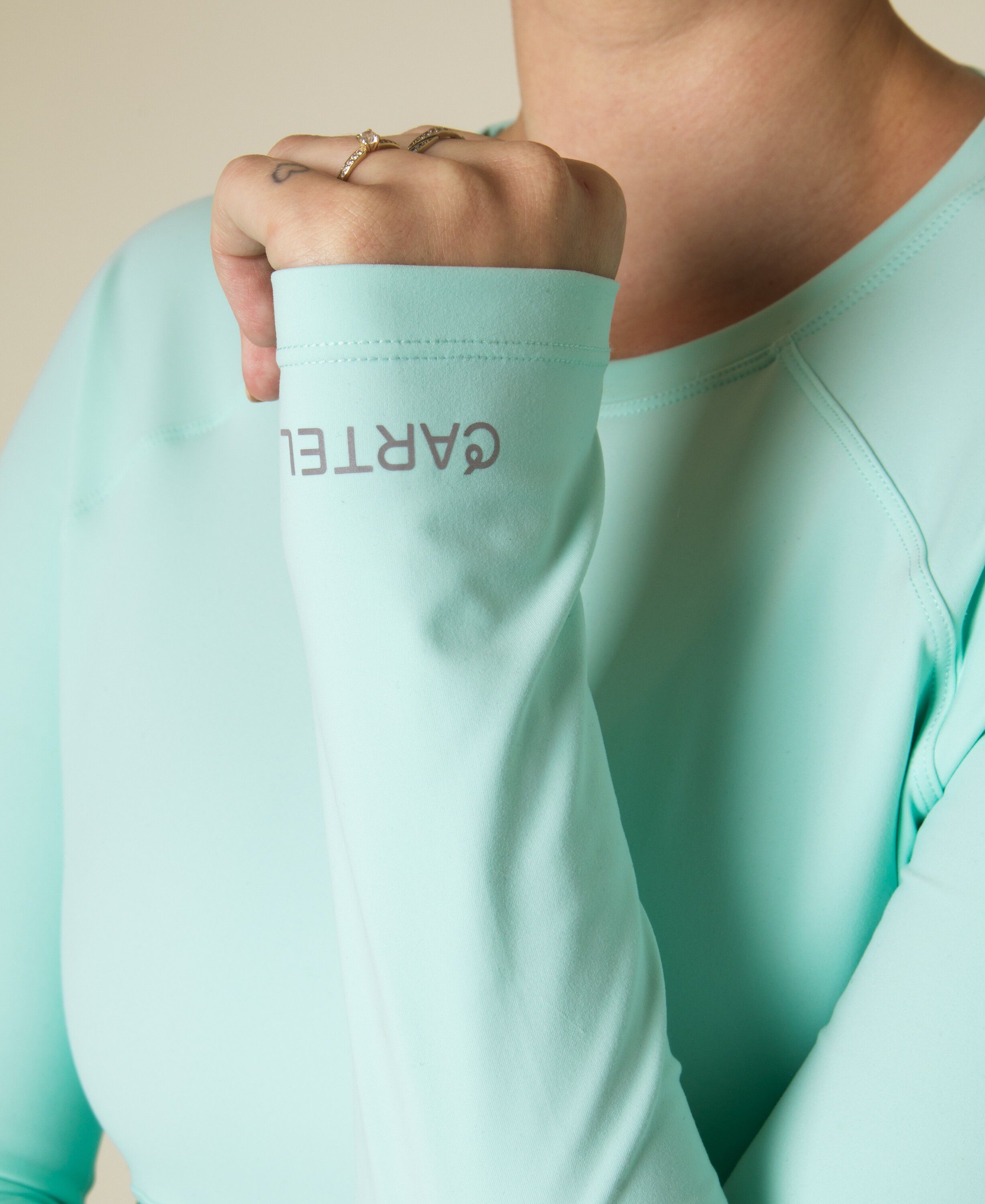 Vital reflective lang&aelig;rmet tee - Mint