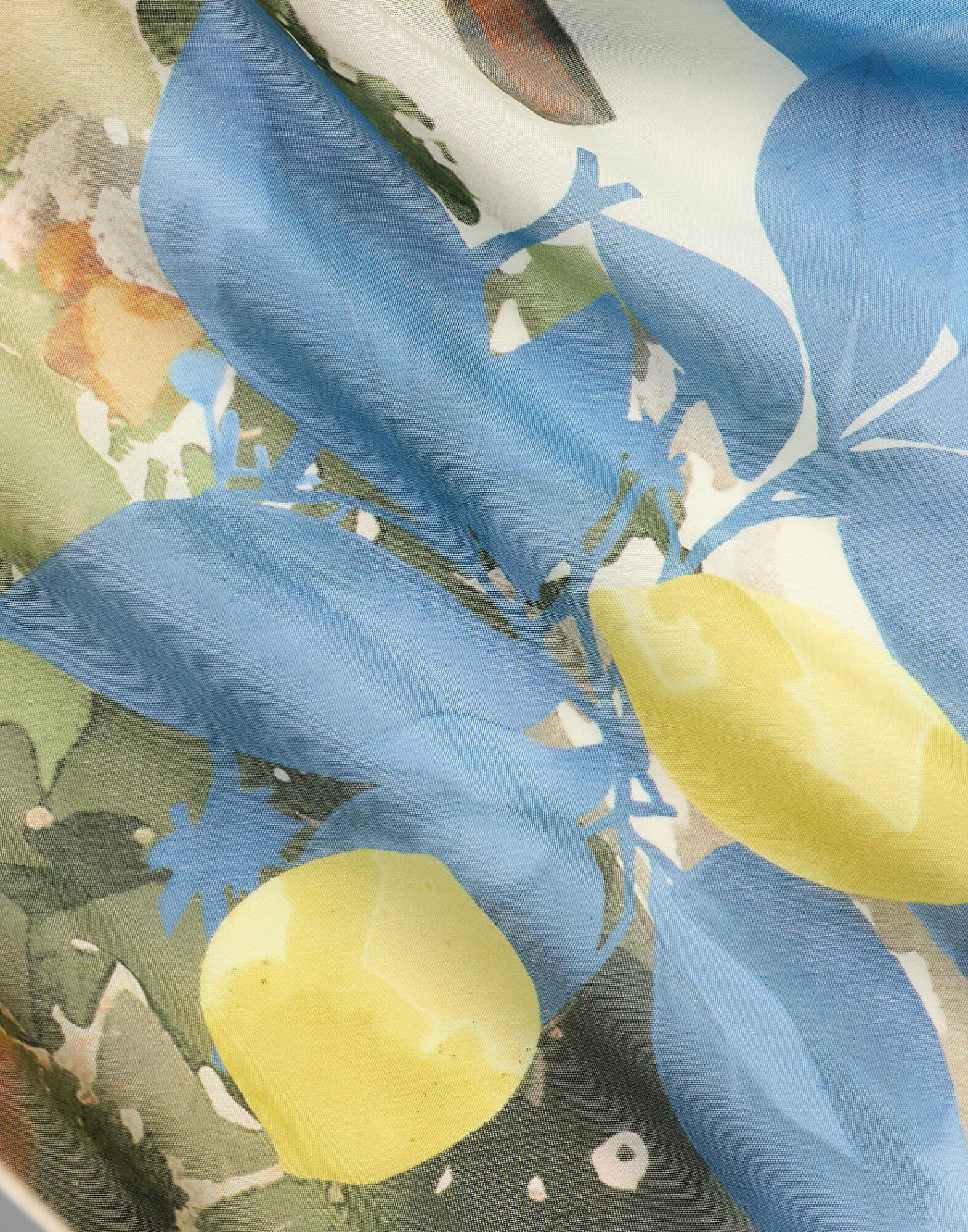 Landscape-Print Cotton-Silk Square Scarf