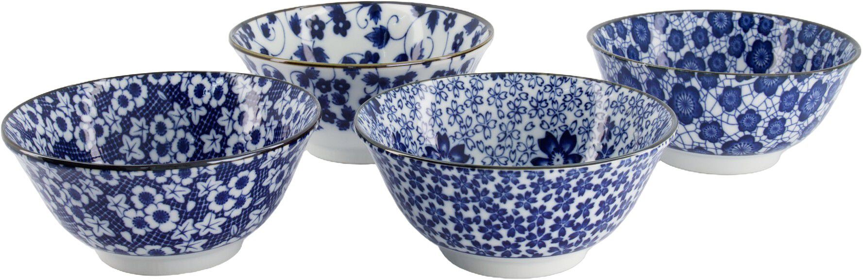 Mixed Bowls Tayo Bowl Giftset 4pcs 15x7cm 500ml Blue/White B