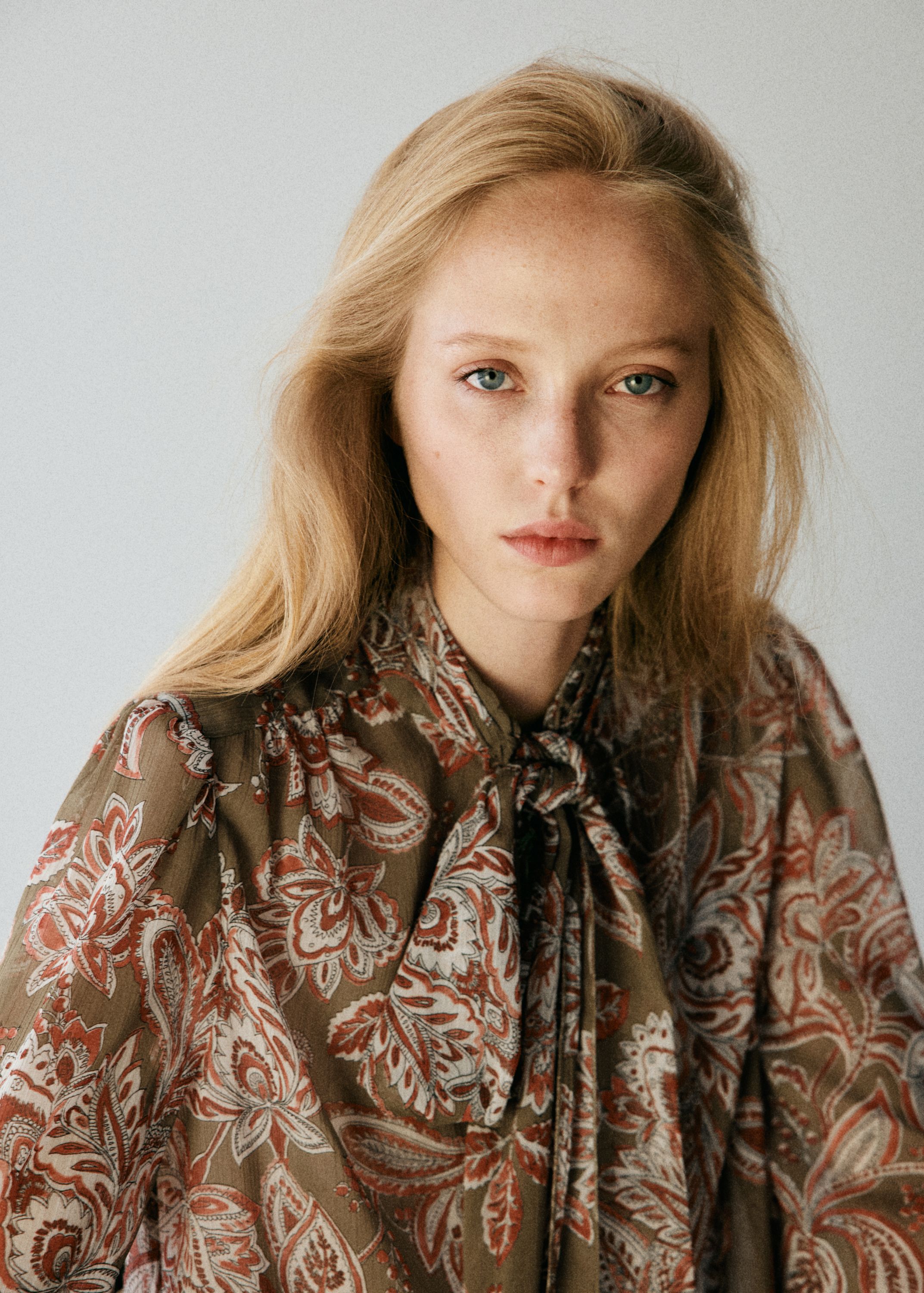 Floral tie blouse