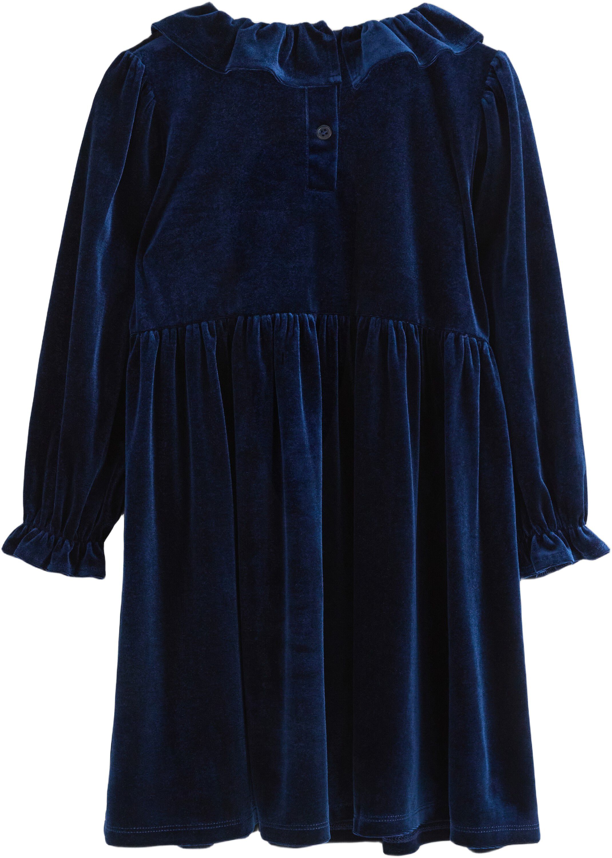 Soft long-sleeved dress in velvet w