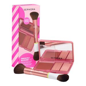 PERFECTLY BLUSHED SET  Blush-palette med & duo-kindpensel