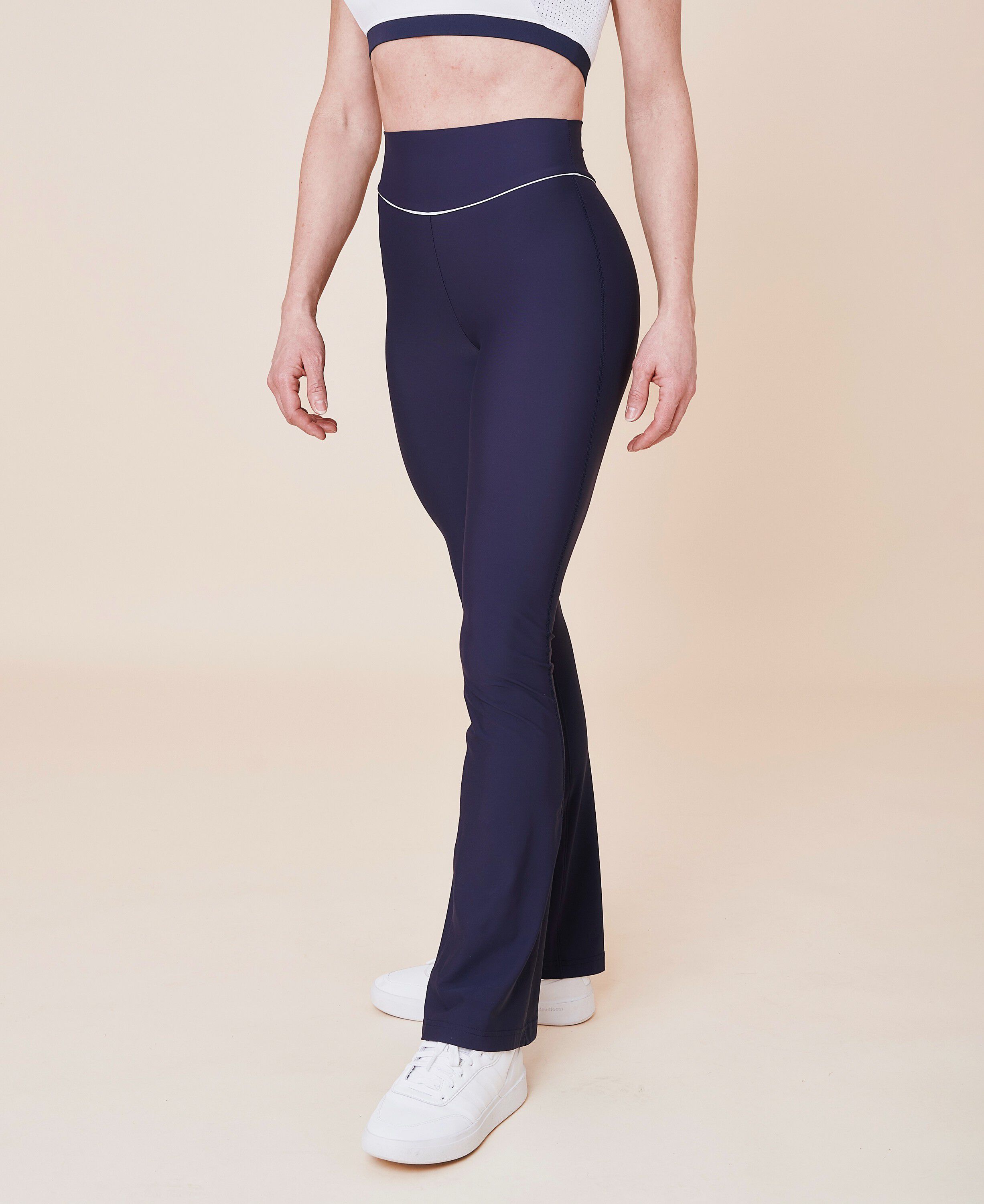 Peak high-waist flared brushed leggings - Ocean