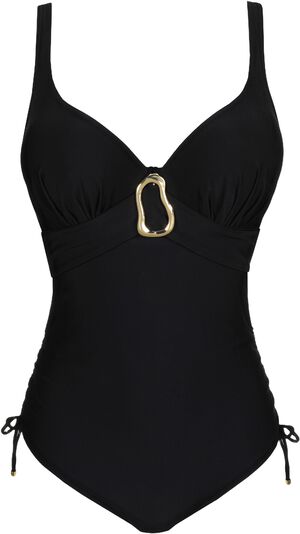 Uvita badedragt med dyb udsk&aelig;ring