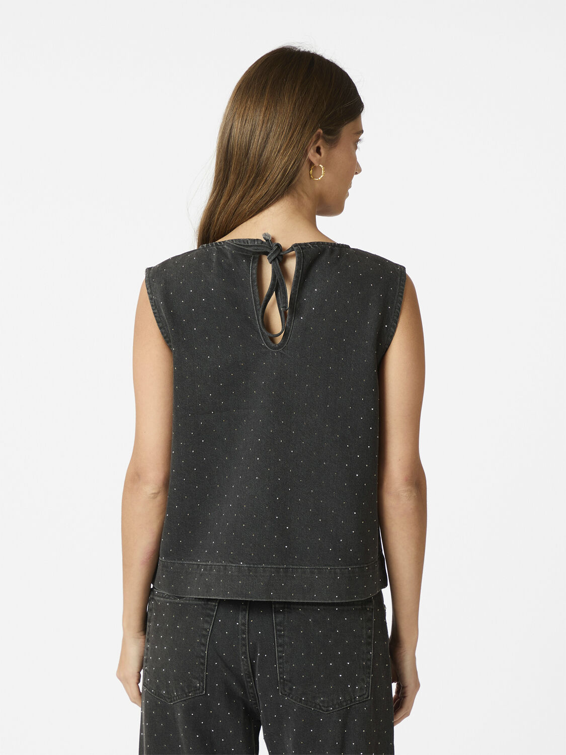 Rissa Bedazzled Denim Top