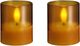 Moods & More - LED glass candle, Hurricane, Honey mustard, 2
