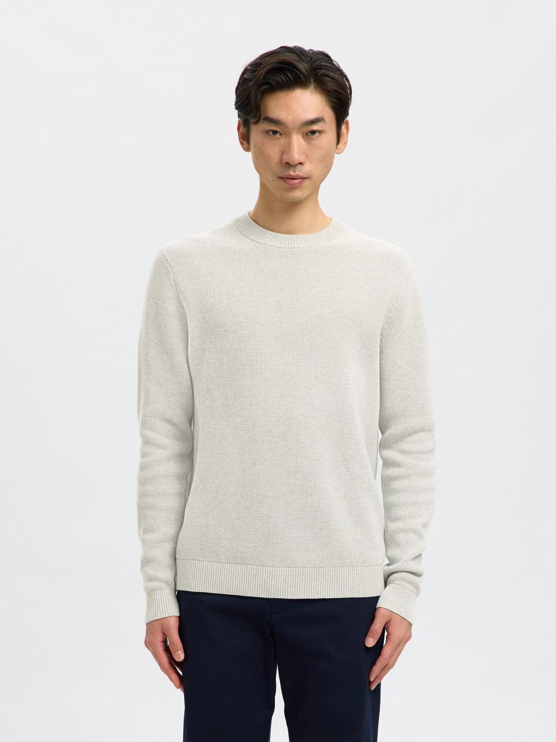 SLHDANE LS KNIT STRUCTURE CREW NECK