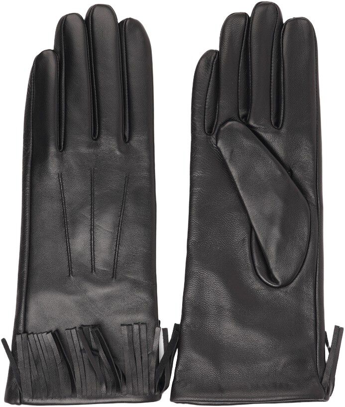 PORDENONE - LEATHER GLOVES W/ FRINGES AND CASHMERE LINING
