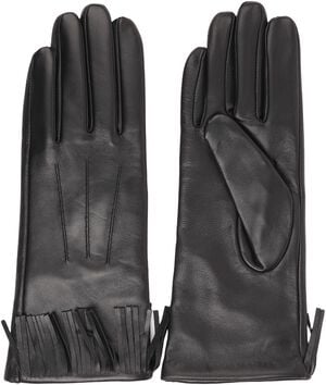 PORDENONE - LEATHER GLOVES W/ FRINGES AND CASHMERE LINING