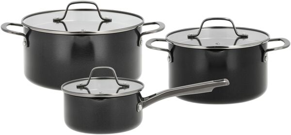 Grydesæt m/låg Blavet 6 dele Aluminium/keramisk belægning