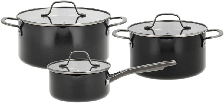 Grydesæt m/låg Blavet 6 dele Aluminium/keramisk belægning