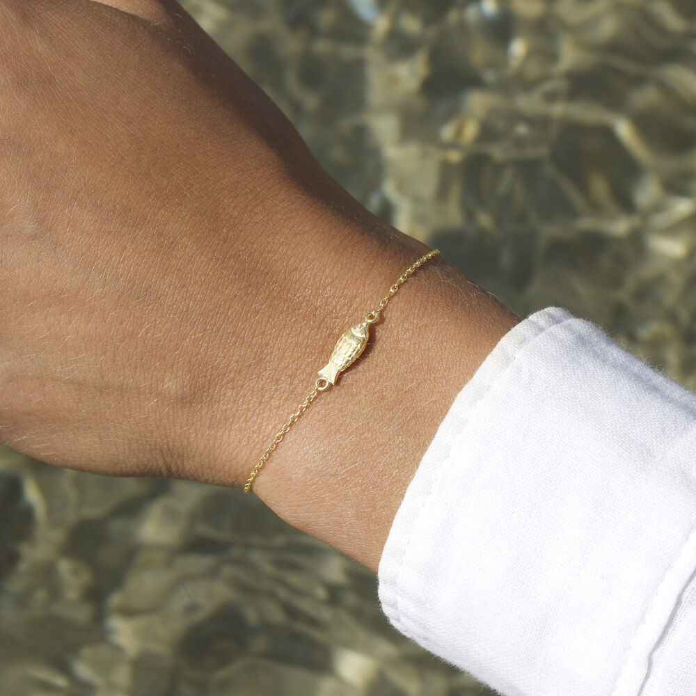 Fish bracelet VERMEIL (925 Sterling silver gold plated 2. 5 micron)