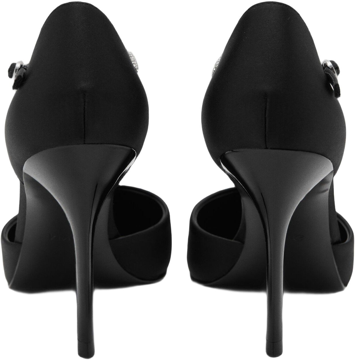 High heel shoe with rhinestone stra