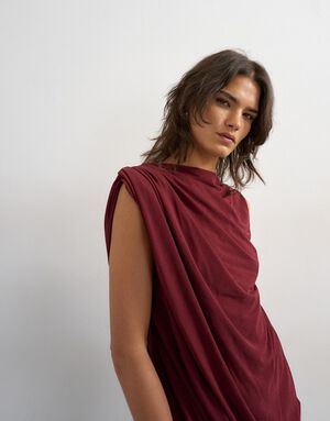 TSOLENA SL MESH DRAPED MINI DRESS J