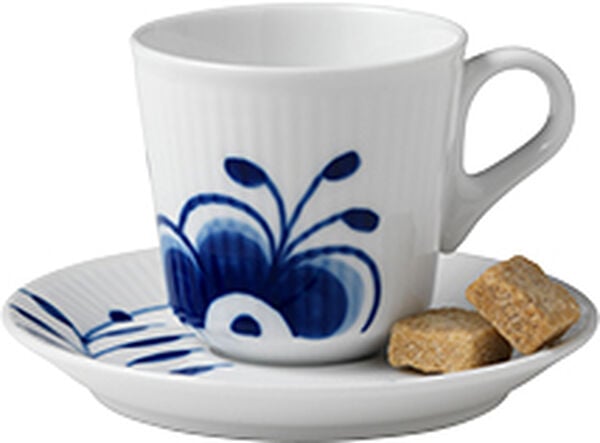 Blå Mega Riflet 9 cl. espressokop
