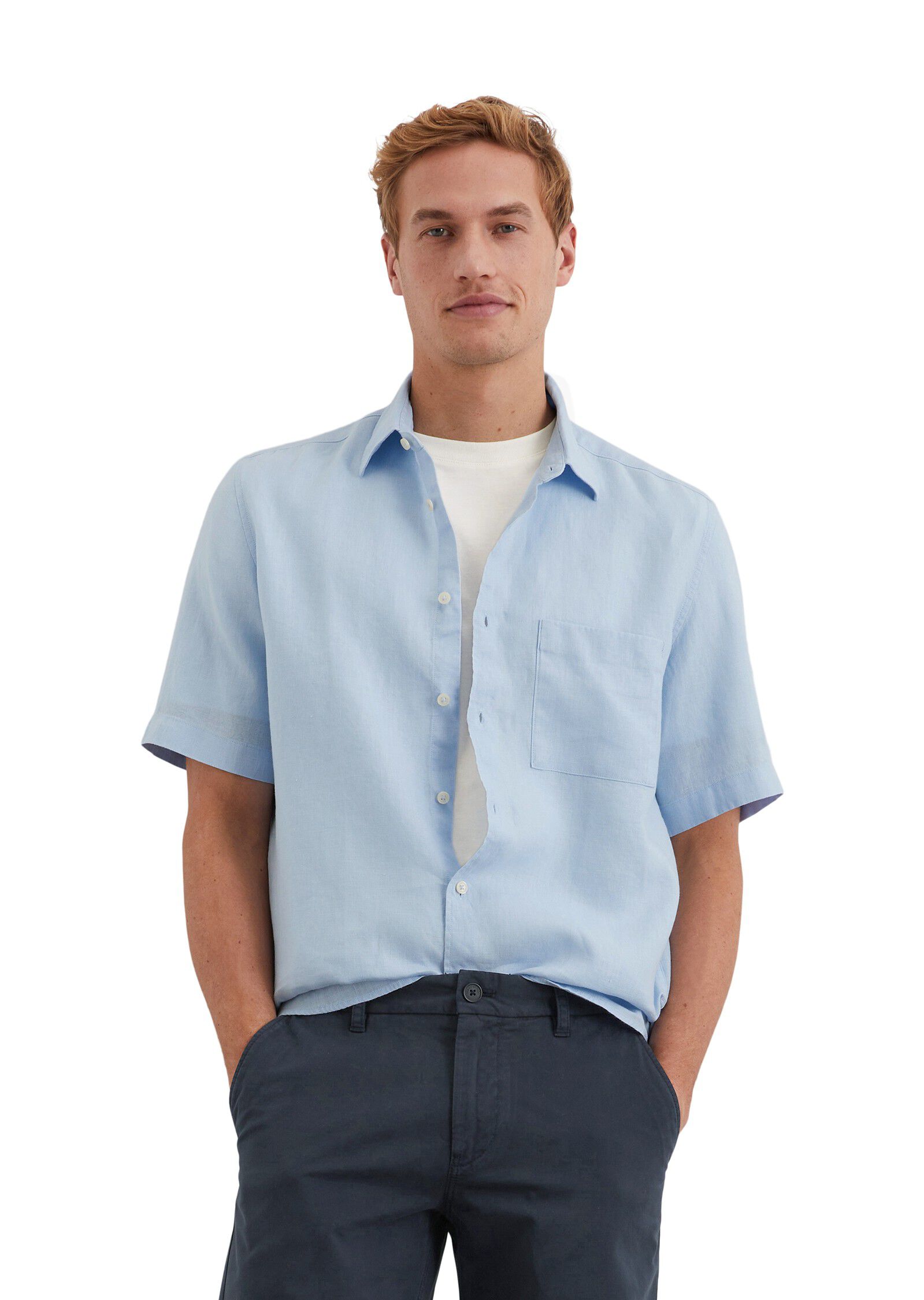 Kent collar, short sleeves, one rec