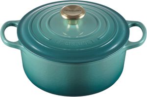 Le Creuset Signature st&oslash;bejern rund gryde 24cm Bleu Riviera