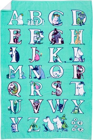 Moomin badeh&aring;ndkl&aelig;de 95x150 Alfabet GOTS