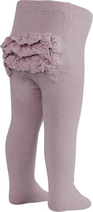 Cotton tights with lace