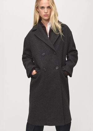 Double-breasted midi coat