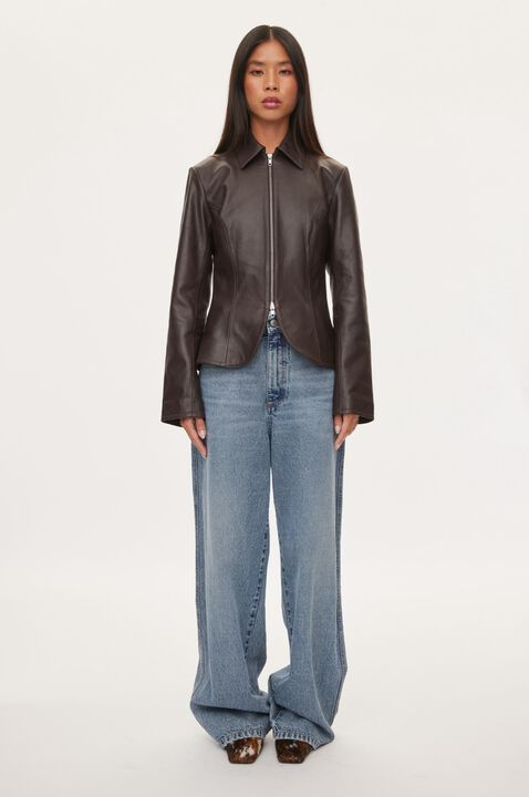 Deep Leather Blazer