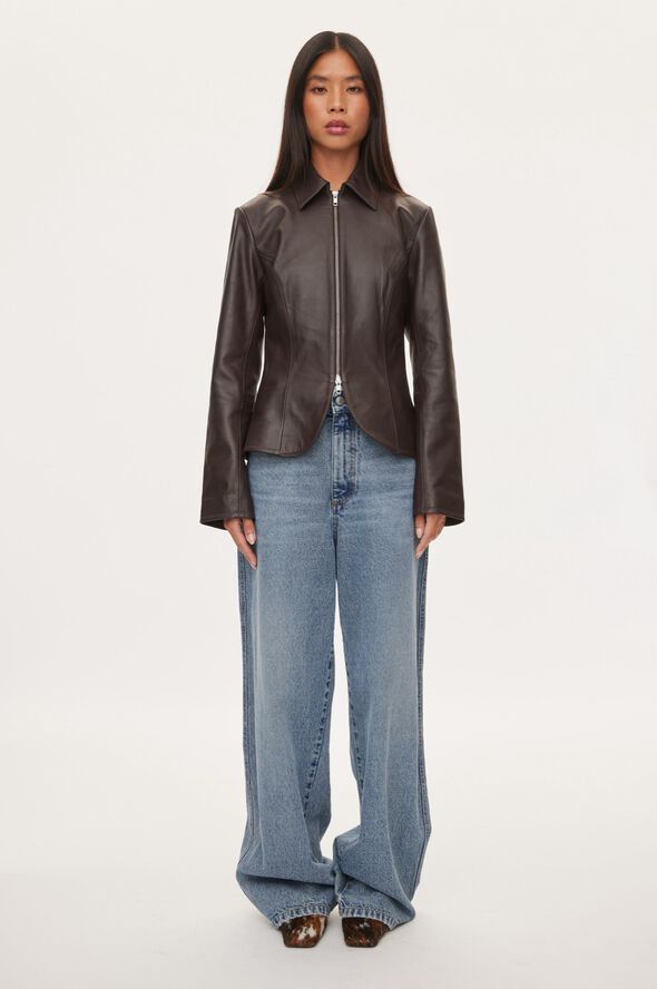 Deep Leather Blazer