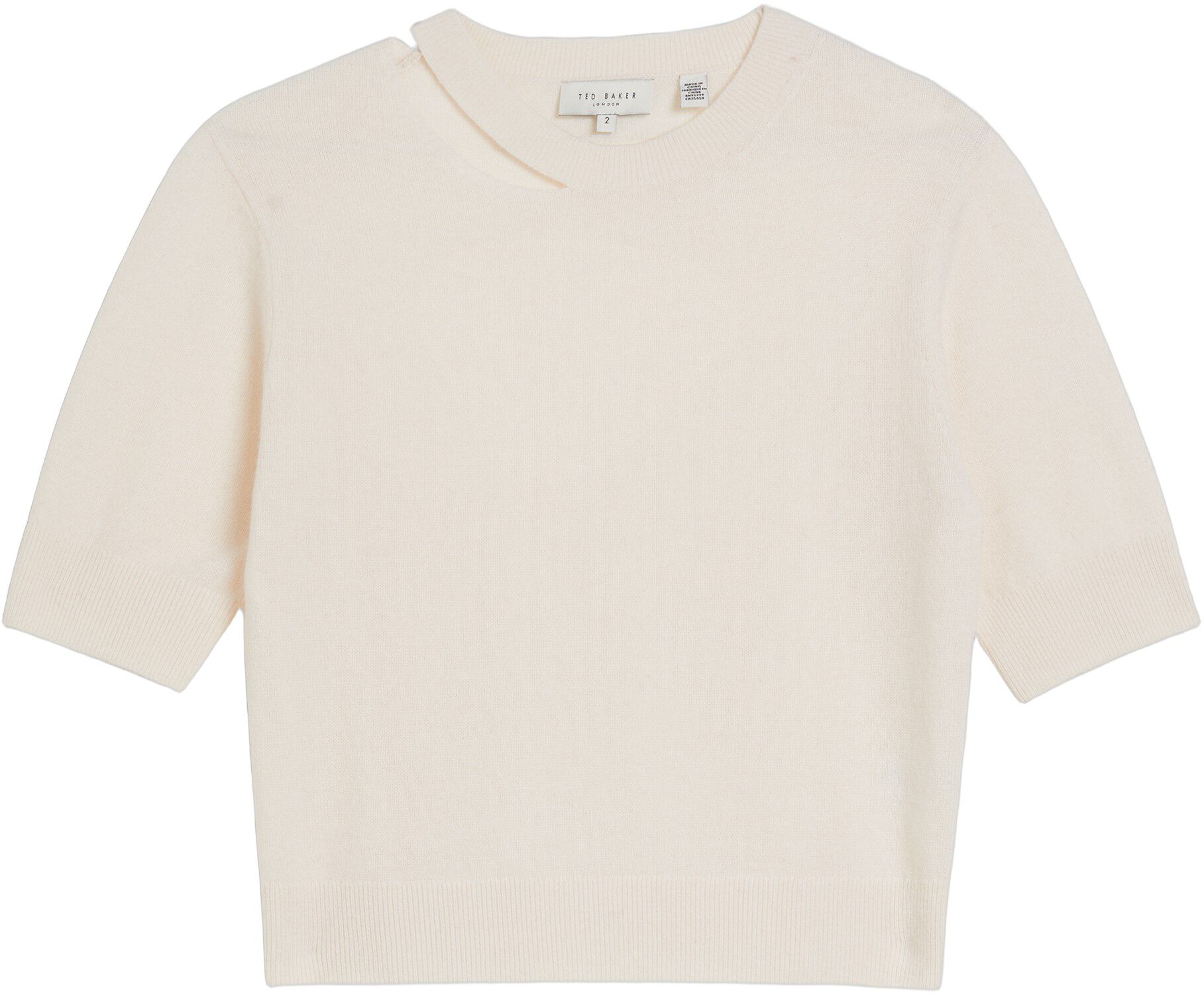 GEORGHA Cut Out Neck Knitted Tee