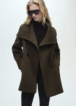 Double-breasted wool coat