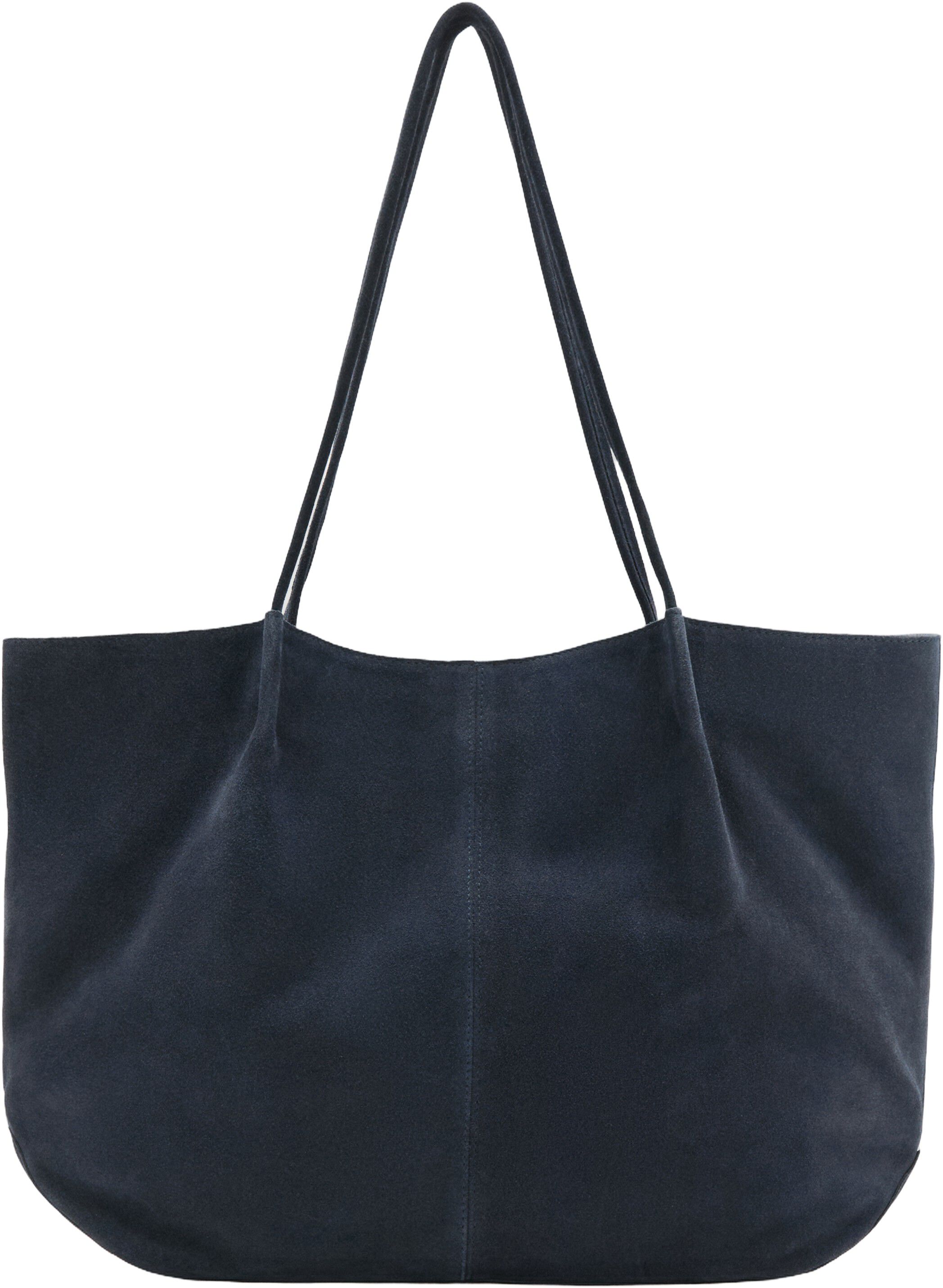 Suede leather shopper bag