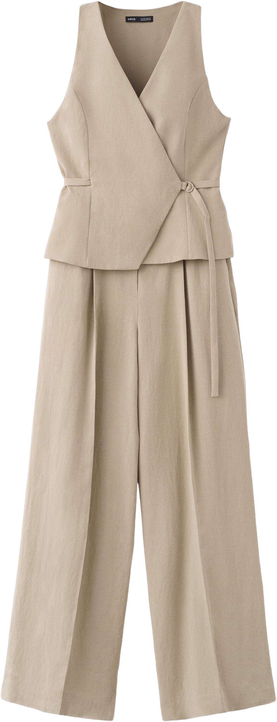 Combined lyocell crossover jumpsuit