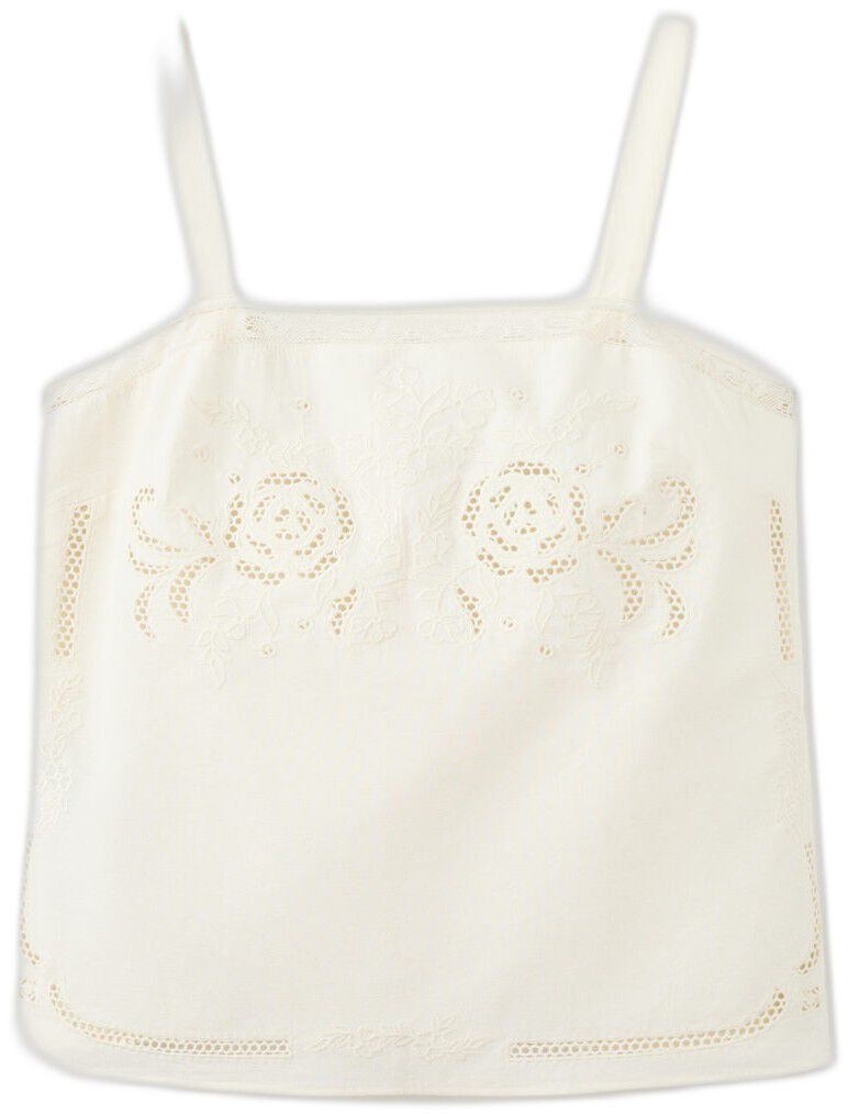Embroidered broderie anglaise top