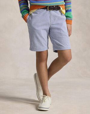 Stretch Cotton Seersucker Short
