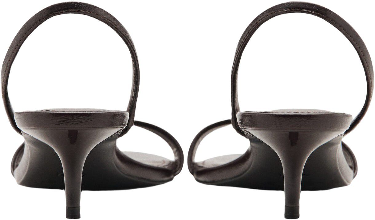 Kitten-heel sandals with strap