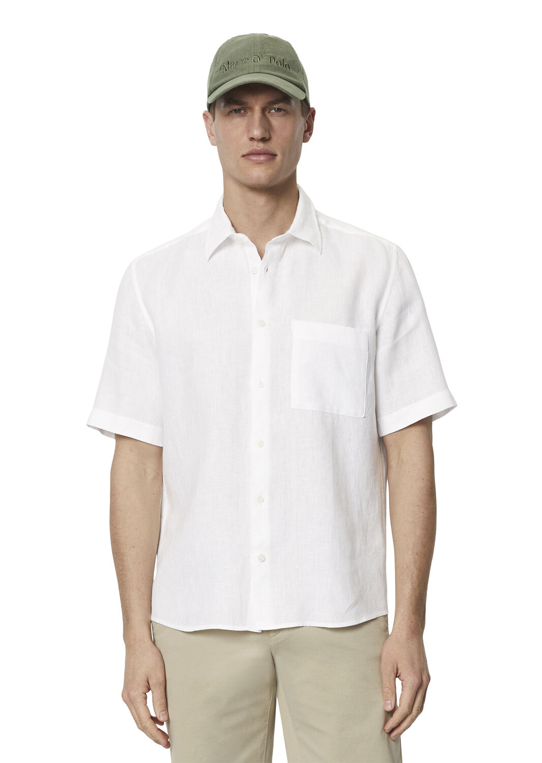 Kent collar, short sleeves, one rec